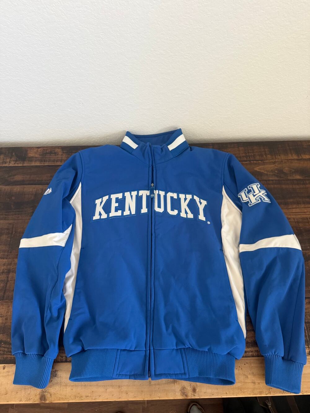 Kentucky Wildcats Majestic Men’s Medium Full Zip Jacket Blue UK NCAA